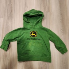 John Deere Hoodie Little Boys Size Small 5/6 Green Tractor Pullover Sweatshirt