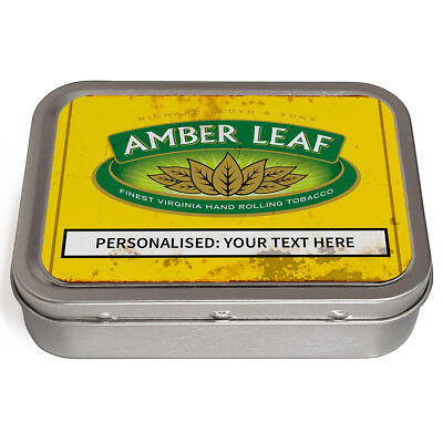 how much is 50 g of amber leaf tobacco Personalised Tobacco Tin Amber Leaf 2oz Baccy Storage Cigarette Dad Gift  TBT01