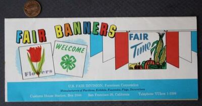 San Francisco California US State Fair Division Canvas Banners Brochure VTG +