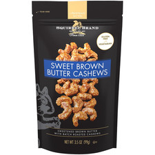 Sweet Brown Butter Cashews, 3.5 oz Resealable Bag, Gourmet Flavored Cashews Nuts