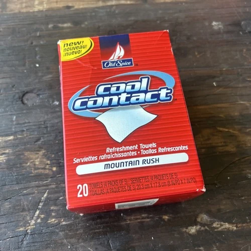 New Sealed Old Spice Cool Contact 24 Refreshment Towels Mountain Rush