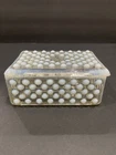 Vtg Anchor Hocking Hobnail Milk/Opalescent Glass Trinket Dish With Lid 5.25”