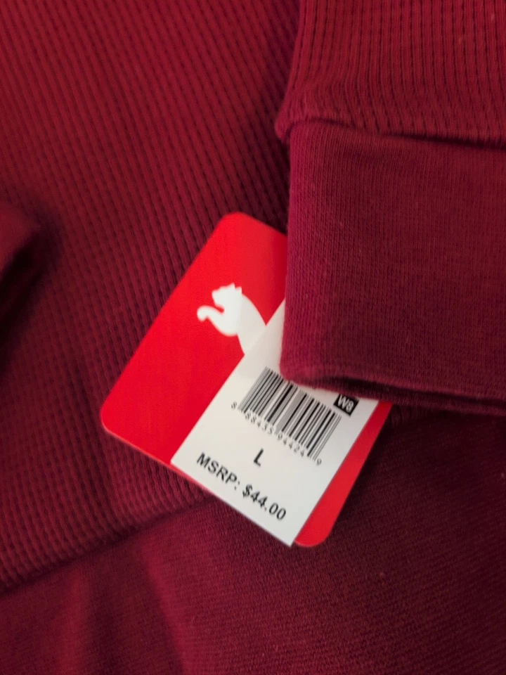 Sudadera con Capucha Puma Niños Rojo Manga Larga Bolsillos L, Nueva con Etiquetas Foto 3 de 4