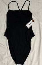 NWT Hurley Swimsuit One Piece Medium Black Square Neck Moderate Coverage