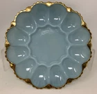 Vintage Anchor Hocking Fire King Delphite Blue Glass Egg Plate