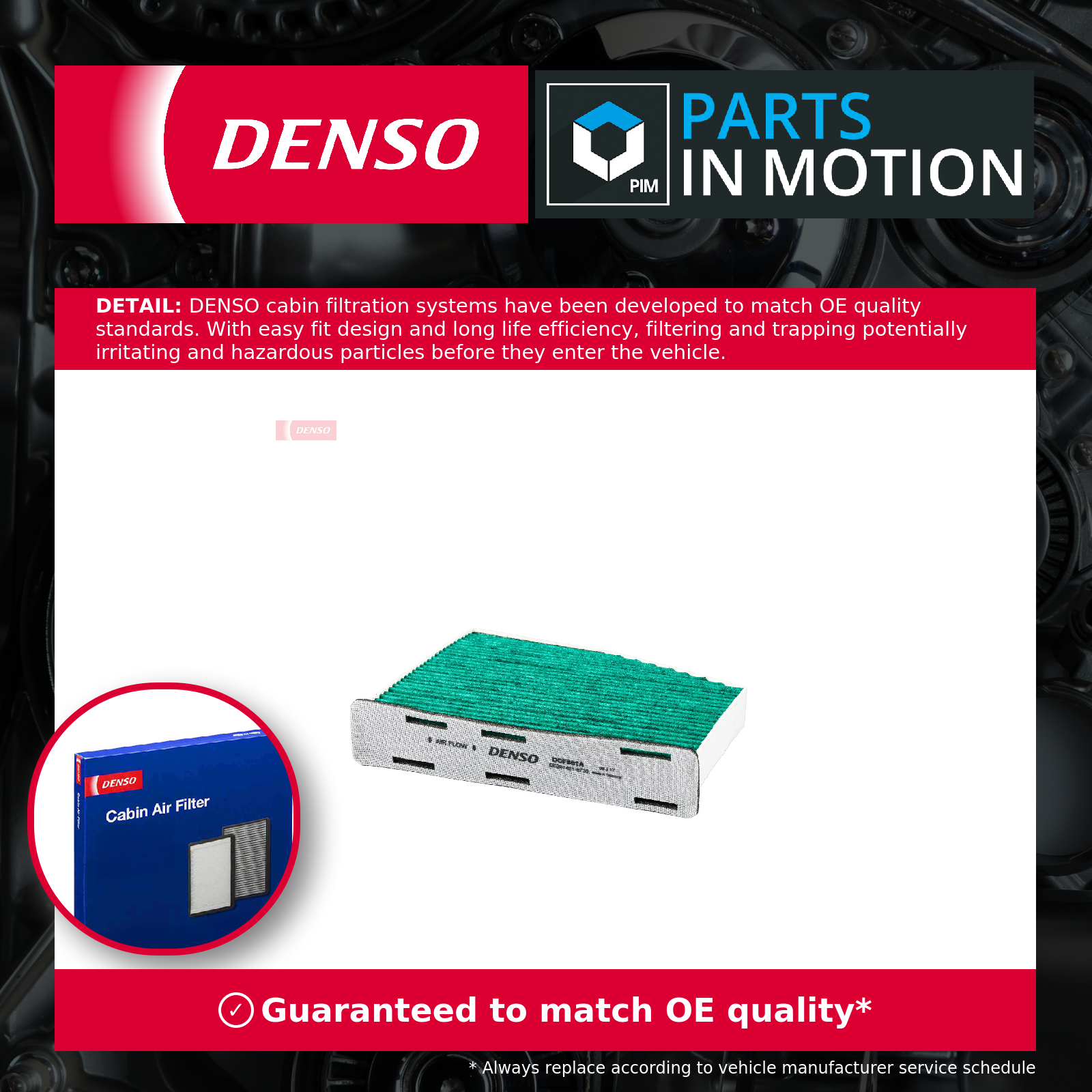 Pollen / Cabin Filter DCF801A Denso 1K0819422 Genuine Top Quality Guaranteed New