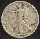 1917 United States Walking Liberty Half Dollar Silver 50C Coin