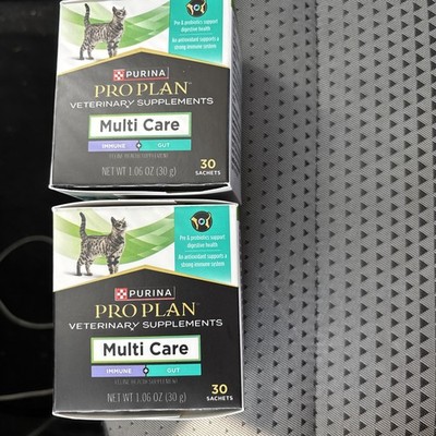 2 x Purina Pro Plan Veterinary Cat Multi Care Supplement (60 TOTAL Sachets)