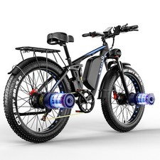 NEW 26'' Fatbike Elektrofahrrad,EBYCCO Trekking E-Bike,Doppelmotor 23AH 7-Gäng
