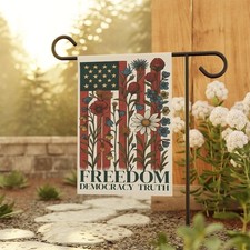 Sottile bandiera da giardino FDT, libertà patriottica democrazia verità decorazione regalo
