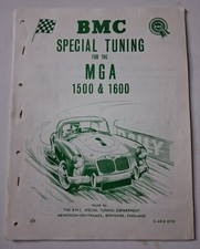 VINTAGE BMC / MG MGA 1500 & 1600 SPECIAL TUNING BOOKLET / MANUAL / 1968 RECIEPT
