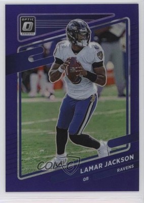 2021 Panini Donruss Optic Purple Prizm 1/50 Lamar Jackson #128 7uo