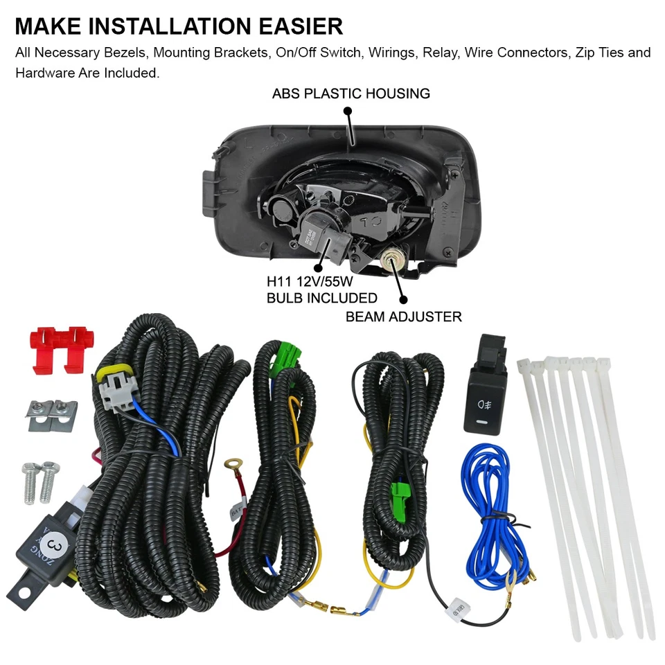 Fits 2004-2005 Acura TSX Clear Bumper Driving Fog Lights Lamps+Bulbs+Switch Foto 4 de 4