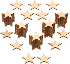 500 Pcs Wooden Stars Unfinished Stars Pieces Blank Wooden Cutouts Ornaments for