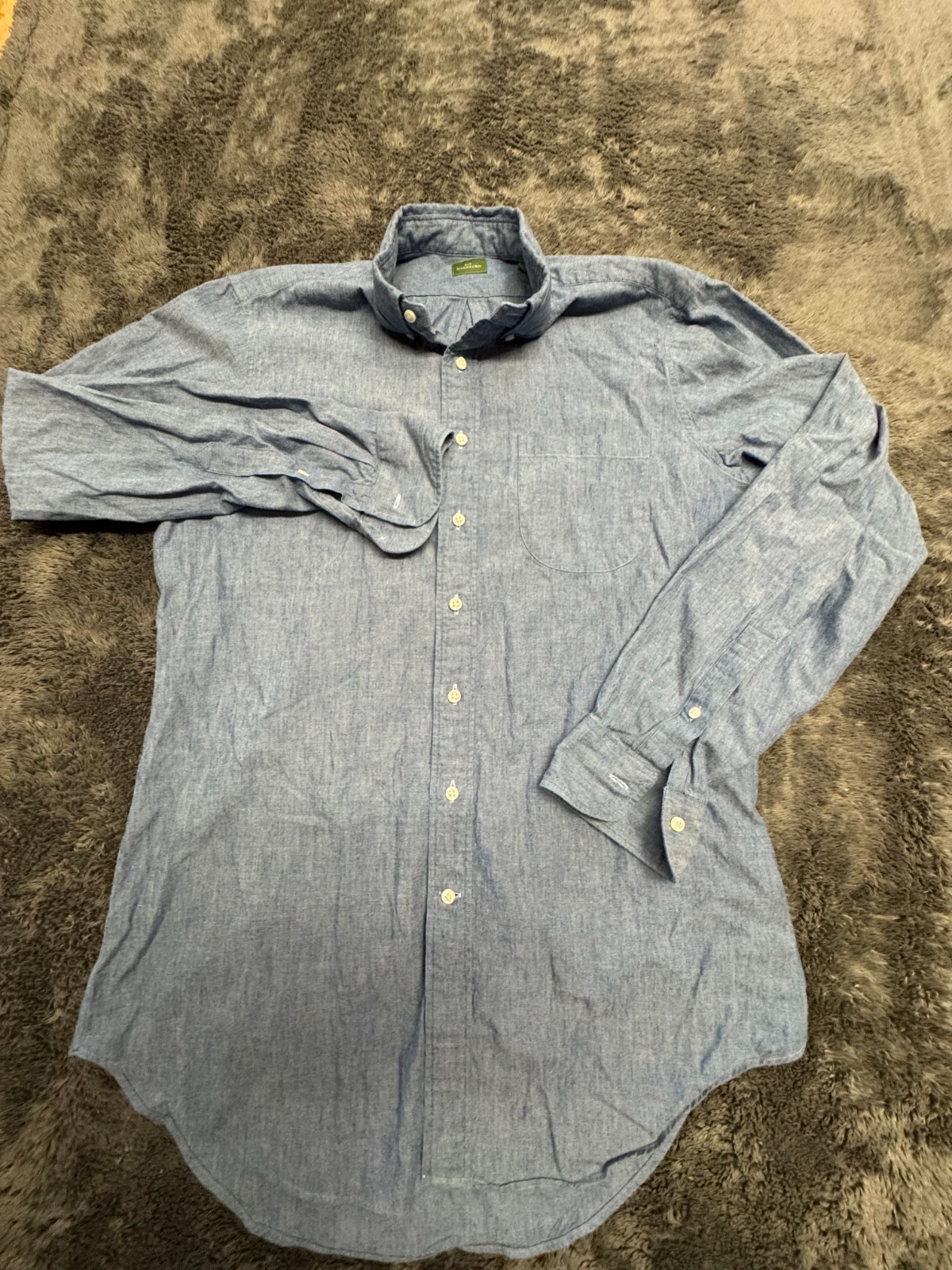 Sid Mashburn Chambray Button Down Shirt Mens Medi… - image 1