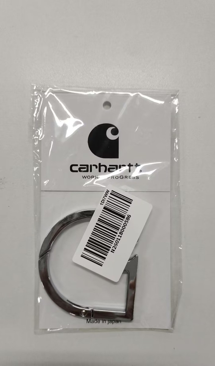 Carhartt WIP Modern Streetwear Chrome Silver Logo Key Chain