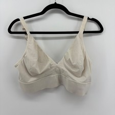 Soma Embraceable Wireless Unlined Tailored Bralette Cream XL 041803