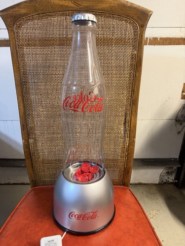 Coca Cola Lighted 21” Bubbler Lava Style H2O Lamp w/ Floating Caps Rabbit Tanaka