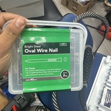Bright Steel Oval Wire Nails 2KG Plastic Tub 40mm