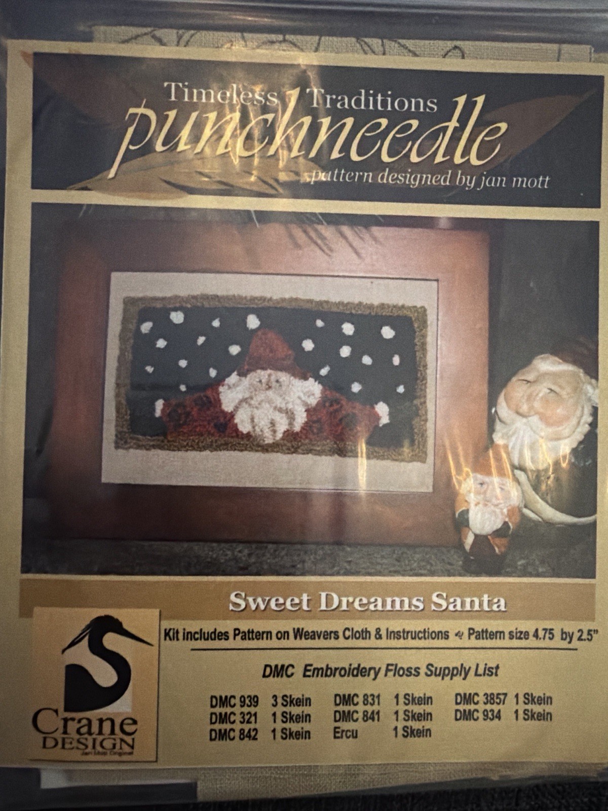 Timeless Traditions Sweet Dreams Santa Punchneedle Kit Jan M