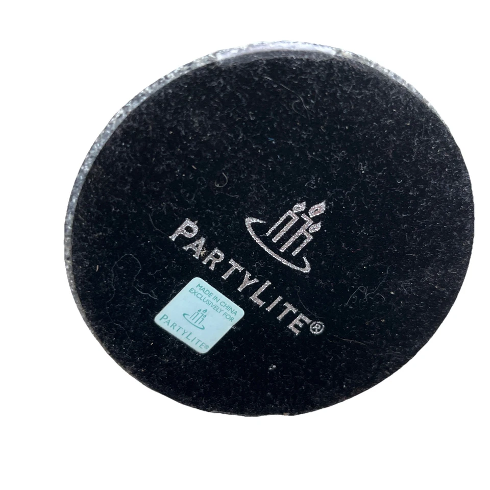 Rompecabezas de piedra PartyLite aroma se derrite calentador luz de té vela tapa de vidrio tono plateado Foto 4 de 4