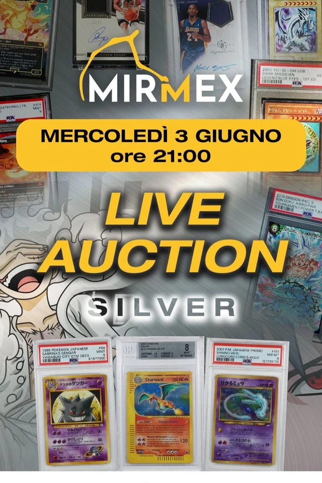 MIRMEX LIVE! Aste da 1€! Carte Raw e Gradate! SILVER STREAM!