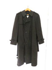London Fog Black Thinsulate Lined Double Breasted Trench Coat 36 Reg, NEW vintag