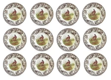 Spode woodland set of 12 X dinner plates- 12  x Pheasant-----3639-----