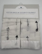 Little Unicorn Cotton Muslin Security Blanket 2pk 16x16 Arrow Satin Trim NEW