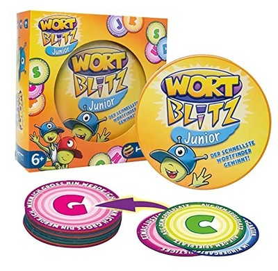HCM Kinzel 55161 Wortblitz Junior Kartenspiel-Wortratespiel-Stadt-Land-Fluss, AB