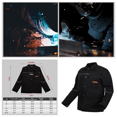 #ad ARCCAPTAIN Welding Jacket 11 oz Cotton Flame Resistant Light weight Weld Clothes $37.99
