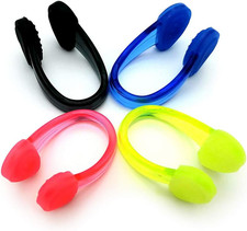 4 Pack Silicone Swimming Nose Clips with Case Waterproof Plugs New
