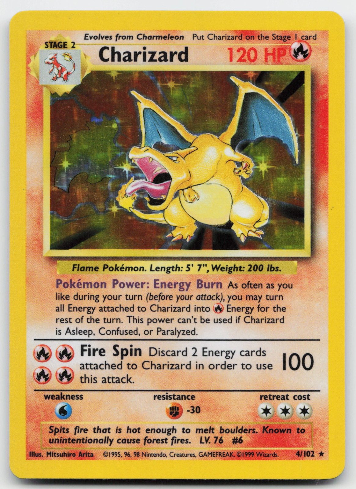 Charizard Base Set 004/102 Holo Rare EN LP