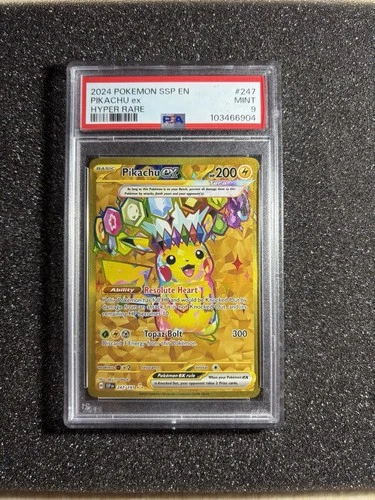 Pikachu ex 247/191 Sv08: Surging Sparks Holo PSA 9