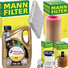 Mann Kit D'Inspection + Total 5W-30 Huile Convient pour Fiat Ducato 250/2.0 D