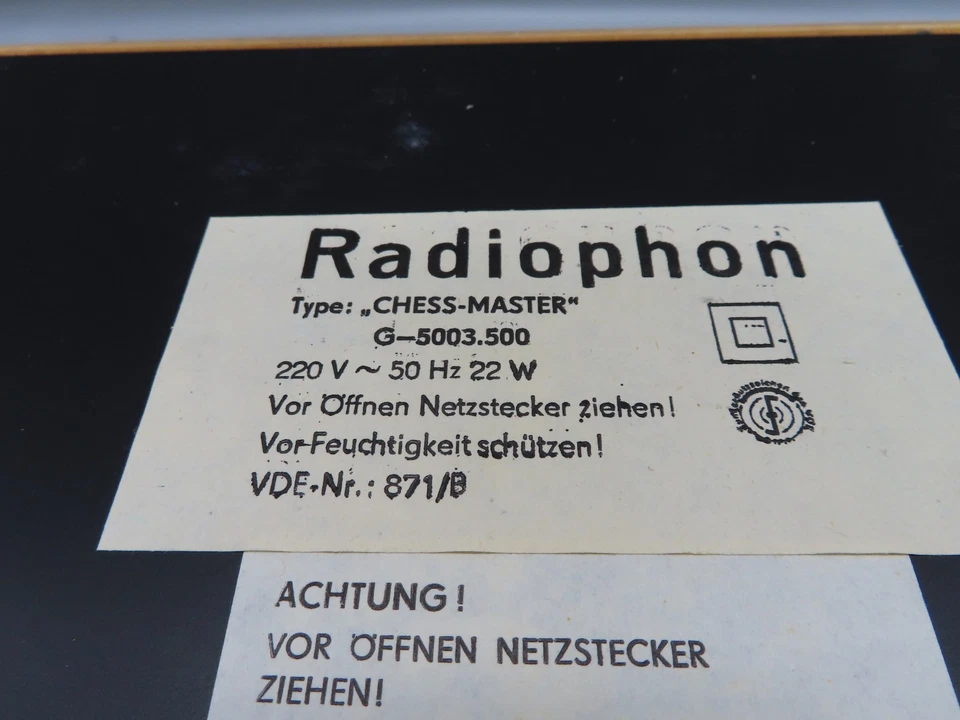 #SE4713# Vintage DDR Radiophon Chess- Master Schachcomputer in OVP *RAR* lesen - Bild 4 von 4