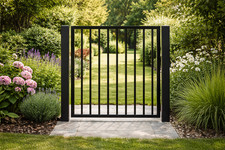 Garden Side Gate Entrance Black Steel Metal Pathway Gates Railing Fencing Small
