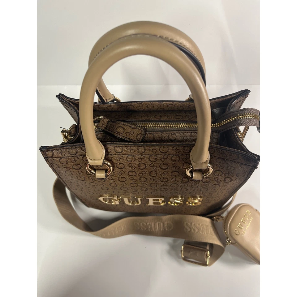 Bolso Bandolera Guess Maisey Cacao Cartera Asa Superior con Monedero Nuevo con Etiquetas Foto 3 de 4