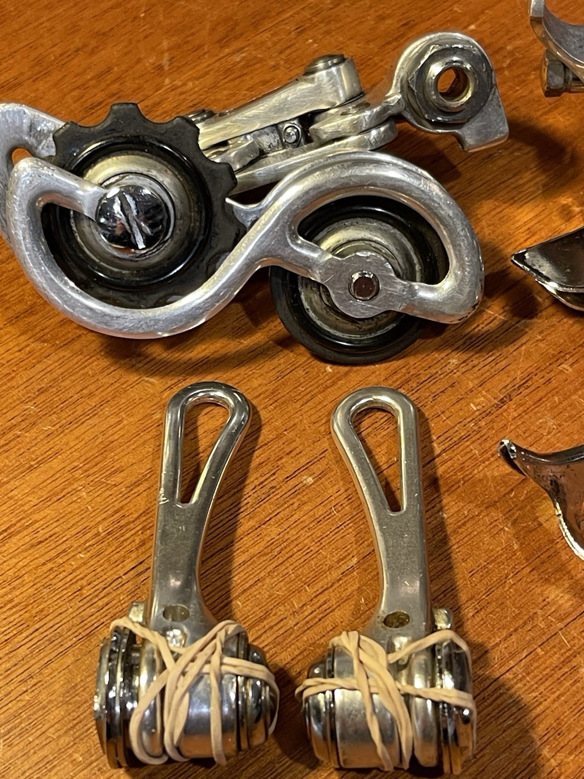 Vintage Huret Jubilee Derailleurs With  Down Tube Shifters Plus Cable Guide