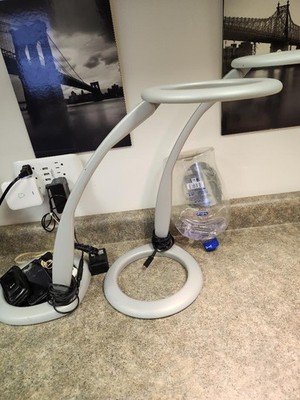 LUXO 360 LED Task Lamp Base Mount Desk Table Silver Dimmable Architectural Style