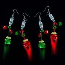 Light-Up Jingle Bell Earrings - 3 Pair, Christmas, Jewelry, 6 Pieces