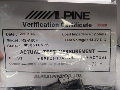 Alpine R2-A60F, R Series 4 Channel Class D Hi-Res Amplifier - 600W Brand New
