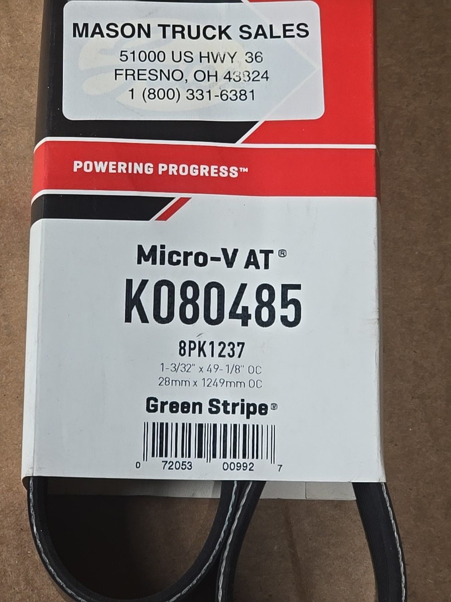 Serpentine Micro-V AT Belt Gates K080485 8PK1237 1-3/32