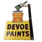 Vintage Hardware Paint Sign - Porcelain Devoe House Paint Store Gas Pump Sign