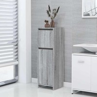 Badschrank Grau Sonoma 30X30X95 Cm Holzwerkstoff