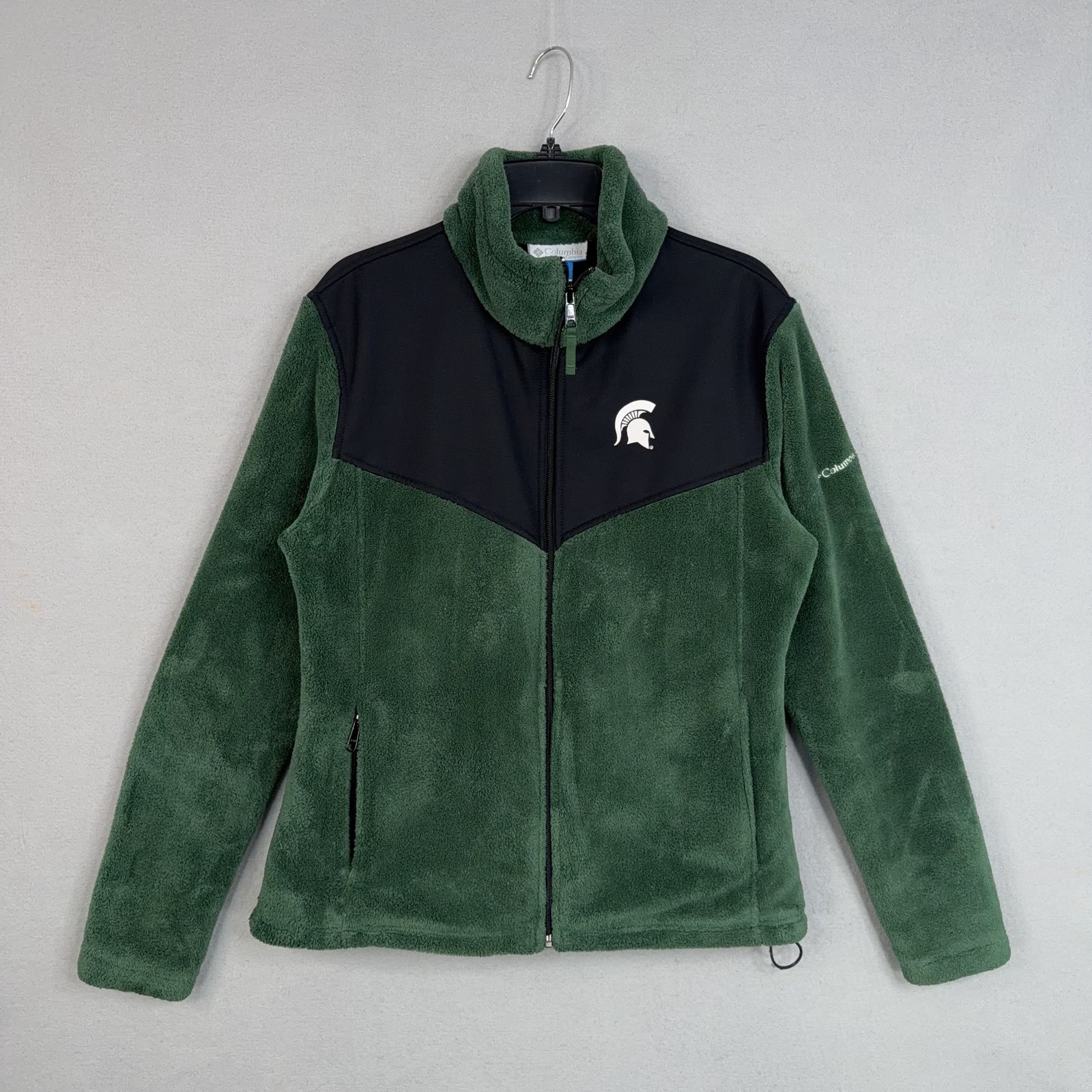Michigan State Spartans Jacket Womens XL Green NCAA Basketball Columbia Fleece