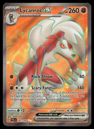 Lycanroc ex 241/193 Ultra Rare Paldea Evolved Pokemon Holo Near Mint