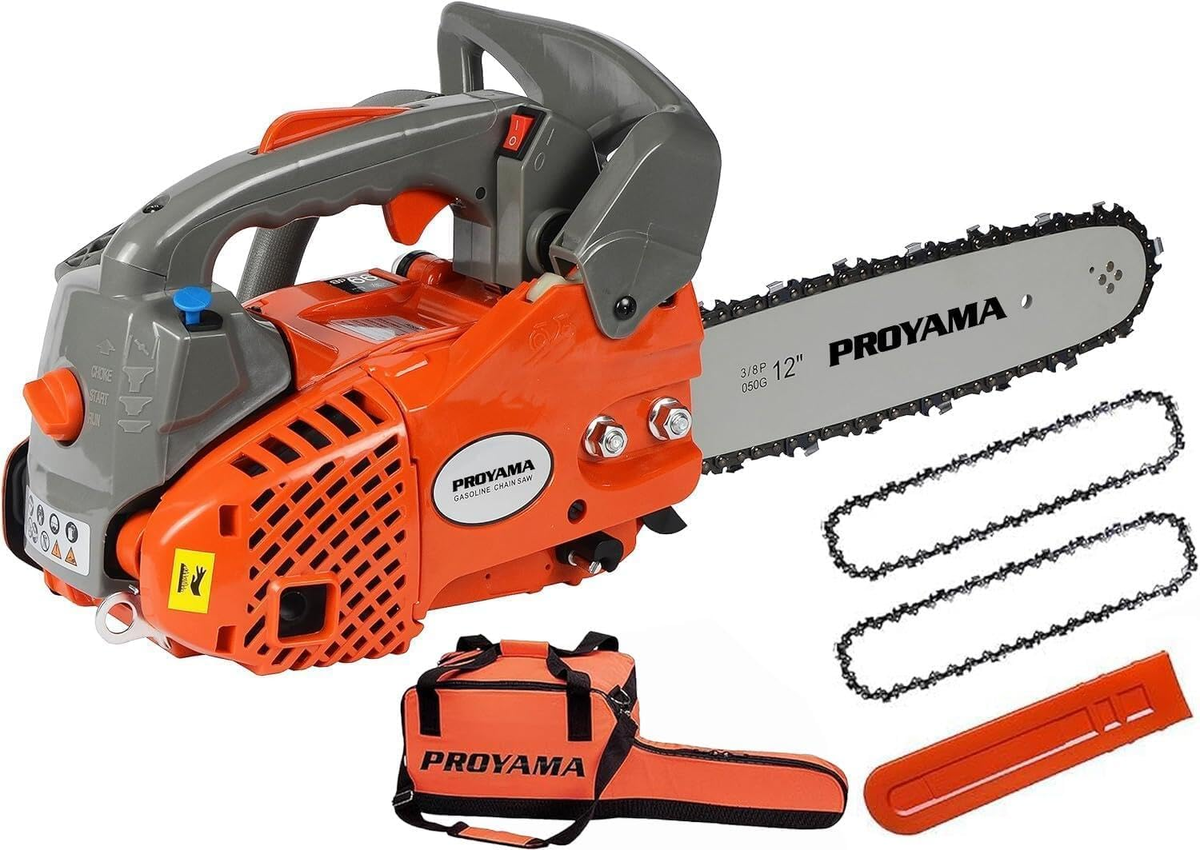 26CC 2-Cycle Top Handle Gas Powered Small Chainsaw 12 Inch Petrol
