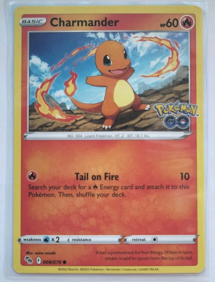 Charmander HP60 2022 Pokemon Go Regular Card No. 008/078 | eBay