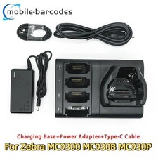 4-Slot Battery Scanner Charger Cradle Base Kit For Zebra MC9300 MC930B MC930P